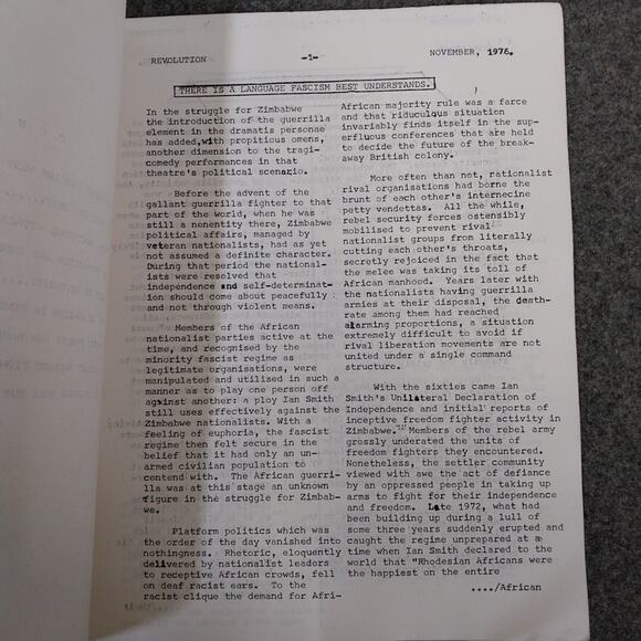 Zimbabwe 1976 & 1978 ZANU & UANC Revolution Africa Official Organ Magazines - Picture 14 of 16